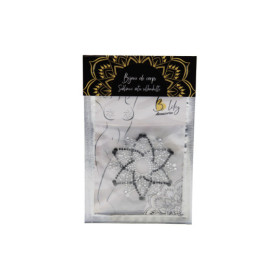 Paire de cache tétons adhésifs strass noir et blanc 